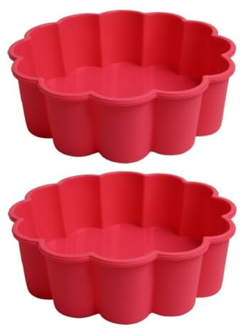 CUEMOON 2 Pcs Silikon Backform, Kuchenform, Tortenformen, Gugelhupfform, Besondere Backform, für Küche, Torte, Brot, Backen, Pudding- Rose Form