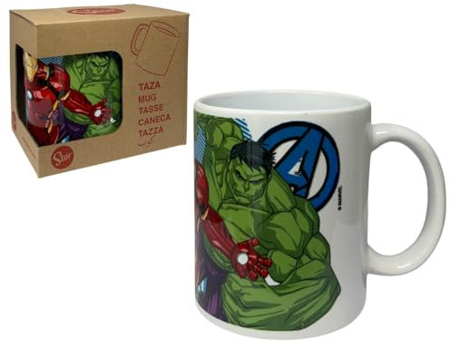 CARTOON Taza Avengers Marvel cerámica modelo mug con impresión sublimática tazón desayuno 325ml para niños