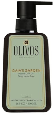 OLIVOS Bio-Olivenöl Flüssigseife Pfingstrose Hand- & Körperseife 500ml | Natürlich, Vegan, Pflegend, Feuchtigkeitsspendend, Ohne Parabene & Sulfate