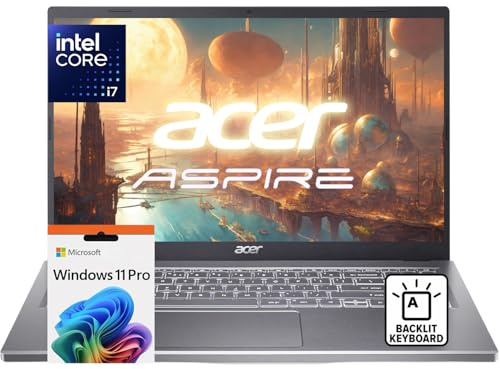 acer Aspire Premium 15,6 FHD Laptop | Intel Core i7-1255U fino a 4.7GHz | 40GB RAM - 512GB PCIe SSD | Tastiera retroilluminata | Wi-Fi 6 | Grafica Iris Xe | Webcam | Elegante e portatile | Windows 11