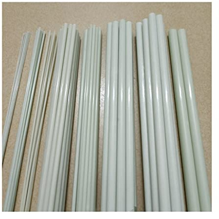 Premium-Fiberglasstäbe, 10 Stück weiße Glasfaserstäbe, Länge 500 mm, zur Herstellung aller Arten von Stützstäben, Fiberglasstangen (Größe: 8 mm)(7mm)