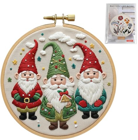 PDirat Stickset Weihnachten, Stickpackung Für Erwachsene, Kreuzstich Stickerei Set Mit Weihnachtlichen Motiven, Häkelset Weihnachten Ohne Stickrahmen, Ideal Zum Selbermachen Und Verschenken