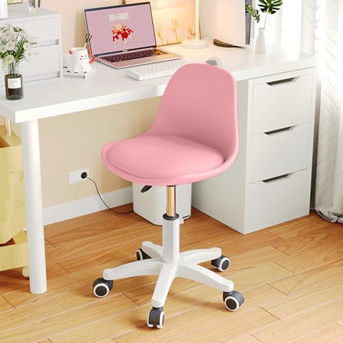 XUEGW Sediola da Ufficio, Pouf da Trucco Carino Senza Braccioli, Sedia da Scrivano Multifunzione, Sedia Regolabile in Altezza in Plastica Per Adolescenti e Ragazze