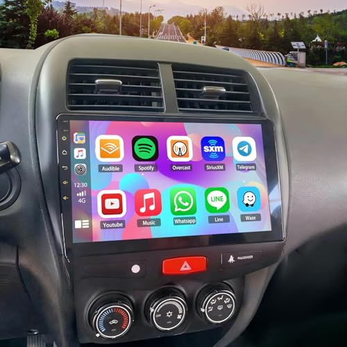 10 inch Android 14 Car Stereo for Mitsubishi ASX 2010-2016 Car Radio with Wireless Carplay Android Auto Touch Screen Double Din GPS Navi WiFi Bluetooth EQ FM RDS SWC Mirror Link Backup Camera, 2+32G