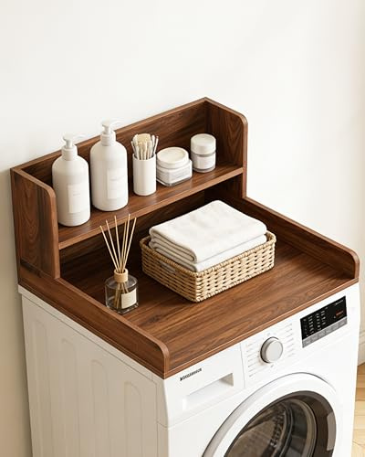 Plan de travail pour machine à laver et sèche-linge à 2 étages - Plan de travail en bois pour machine à laver et sèche-linge - Organiseur de salle à linge