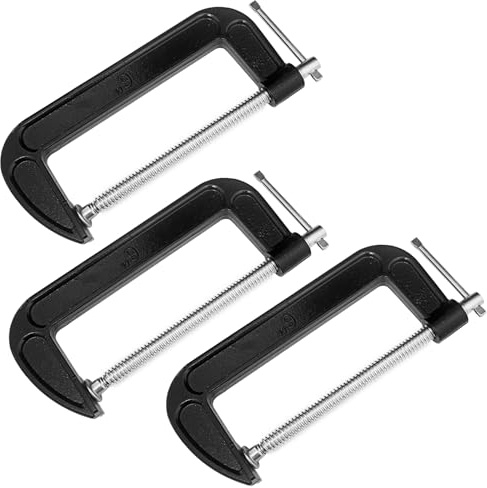 KOELEA 3 Pack 6 Inch / 150mm G Clamp, Heavy Duty Steel G Clamps, Industrial Strength Screw C Clamp Wood Clamps for Woodworking Building Welding – 150mm Jaw Opening