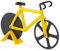 Relaxdays Cortapizzas, Cortador de Pizza Bicicleta, Cuchilla Masa Acero Inoxidable, 11,5 x 18 x 3 cm, Amarillo