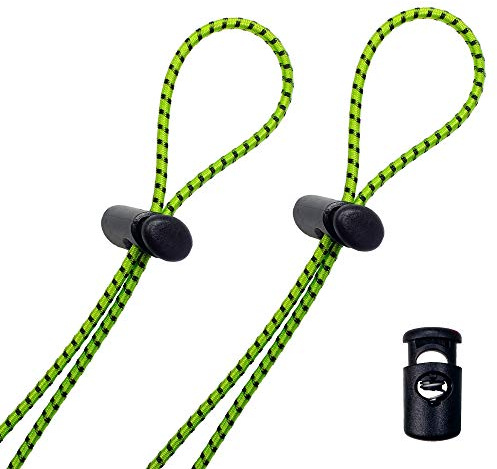 Flow Bungee Brillenband-Set (2 Stück) â€“ Universal verstellbare riemen für Schwimmbrillen, neon green