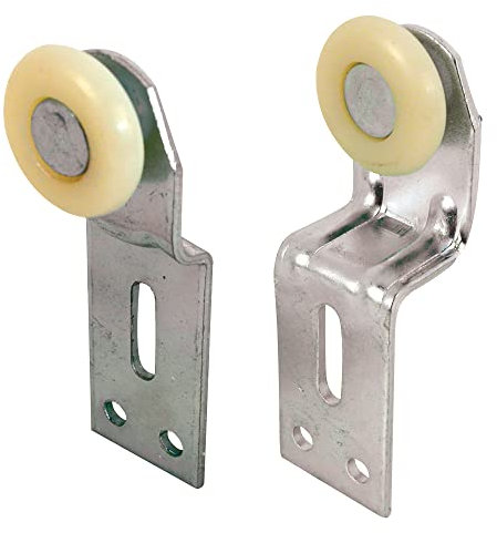 Prime-Line N 7532 Sliding Closet Door Roller Kit, 1 in. Wheel Diameter, Convex (Round) Edge Plastic, Stamped Steel Construction, Includes 1/4 and 3/4 in. Offset Pairs (2 Pack)
