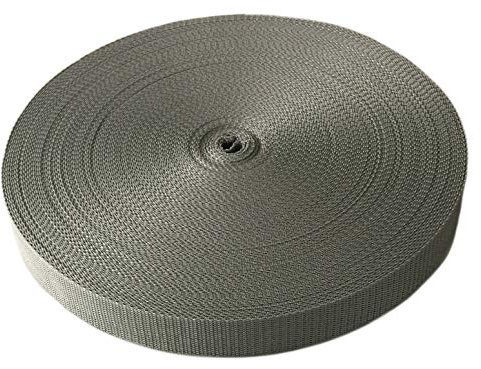 Schnoschi Gurtband Polypropylen 2 Meter lang – viele Verschiedene Breiten und Farben 10mm 15mm 20mm 25mm 30mm 40mm 50 mm (grau, 15 mm)