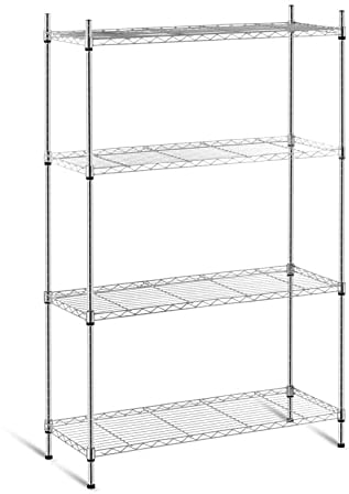 Royal Catering Metallregal Küchenregal Lastenregal Lagerregal RCMR-1370P19 (35 x 90 x 137 cm, 4 Ablagen, max. 120 kg)