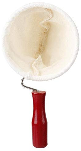 TOPINCN Coffee Filter Bag Accessories Cotton Cloth Flannel Reusable Removable Easy Clean Dripper Coffee Maker Wooden Handle(105Mm)