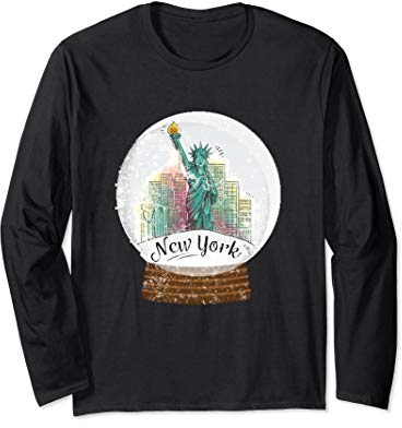 New York City Schneekugel mit Freiheitsstatue NYC Souvenir Langarmshirt