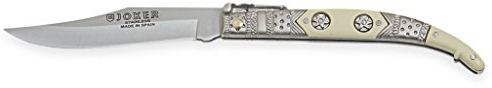 Joker Klassischer Taschenmesser N102B mit ABS-Griff - Zamak verziert, Klinge 9 cm, 60 Gramm, 420 Edelstahl-Klinge, Angelgerät, Jagd, Camping und Wandern
