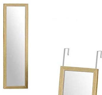Gicos Specchio Rettangolare da Porta e da Parete in Legno Colore Rovere 36 * 1,5 * 126 cm NOF-772276
