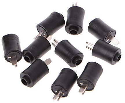 fivekim 10 Pcs 2-Pin DIN Male Speaker Plug, Black, Speaker Plug Replacement, Audio System Connection