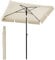 SONGMICS Sombrilla de Terraza 180 x 125 cm, UPF 50+, Inclinación Bidireccional de 30°, Altura Ajustable, con Bolsa de Transporte, para Balcón Jardín, sin Base, Beige GPU180M01