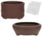 Lot de 2 pots de fleurs ronds en céramique non émaillée 7,6 cm + 9,4 cm