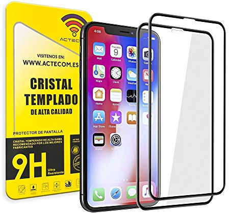 actecom Pack DE 2 Protector de Pantalla Compatible con iPhone 12 Pro Max Completa Cristal Templado 6,7 9H 2.5D (2 uds.)