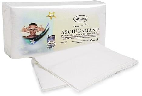 Virsus 1080 Asciugamani in 18 Confezioni da 60pz di Asciugamani di Carta a Secco Goffratura a S 35x67cm Monouso Massima Assorbenza per Parrucchieri, Barbieri, Estetiste