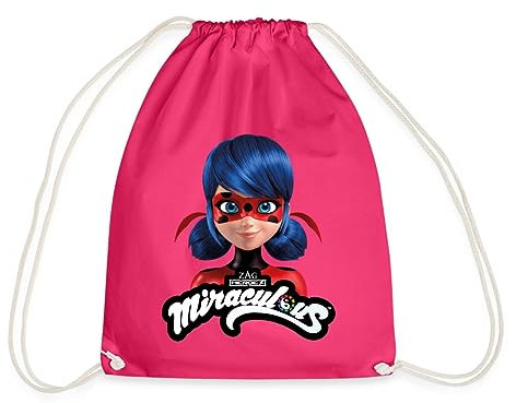 Spreadshirt Miraculous Ladybug Mit Logo Turnbeutel, One size, Fuchsia