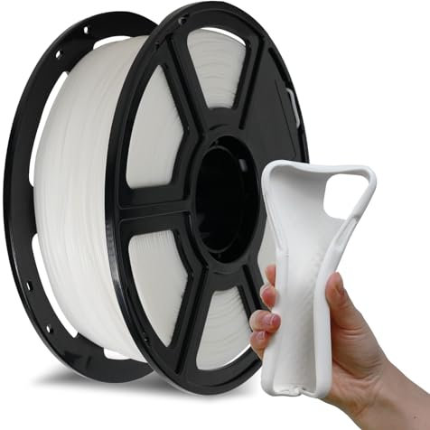Flashforge PLA Flexibles 3D-Drucker-Filament, 3D-Druckfilamente, 1 kg Spule, Maßgenauigkeit +/- 0,02 mm, umweltfreundlich, kein Rauch und kein Geruch (weiß, PLA flexibel)