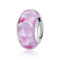 Nbsameng Glitzer Charme Blume Perlen aus Murano Glas Charms für Armbänder und Ketten für Damen, 925% Silber Anhänger,Pink