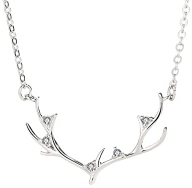 MAYIYAHO 925 Sterling Silber Geweih Halsketten Anhänger Mode Sterling Silber Schmuck Aussage für Frauen