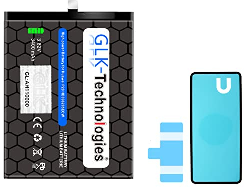 High Power Ersatz Akku kompatibel mit Huawei P20 / Honor 10 | GLK-Technologies Battery | accu | 3400 mAh | inkl.2X Klebebandsätze