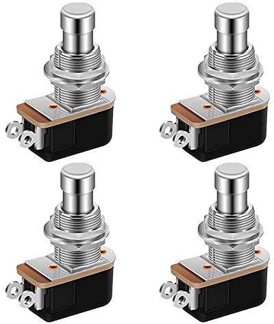 Guuzi 4Pz Spst 2-Pin Momentaneo Soft Touch Pulsante Pedale Per Chitarra Elettrica Interruttore A Pedale Off (On)