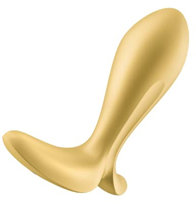 Satisfyer Power Plug Anal Vibrator | Anal Dildo | Gold | Sex Toy for Women | Intense Vibrations | Adult Sex Toy for Men and Women | Body-Friendly Silicone | Bluetooth App-Controlled | Waterproof (IPX7)
