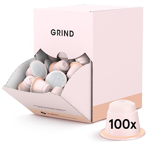 Grind Long Blend Arabica Coffee Pods – Pack of 100 – Nespresso® Original Compatible Capsules – Home-Compostable – Barista Quality – Medium Roast
