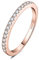 JewelryPalace Anello Half Eternity Donna Argento con Creato Moissanite, Anelli Donna 925 con Pietre a Taglio Rotondo, Fede Nuziale in Oro Rosa Anello Matrimonio Set Gioielli Donna 9.5