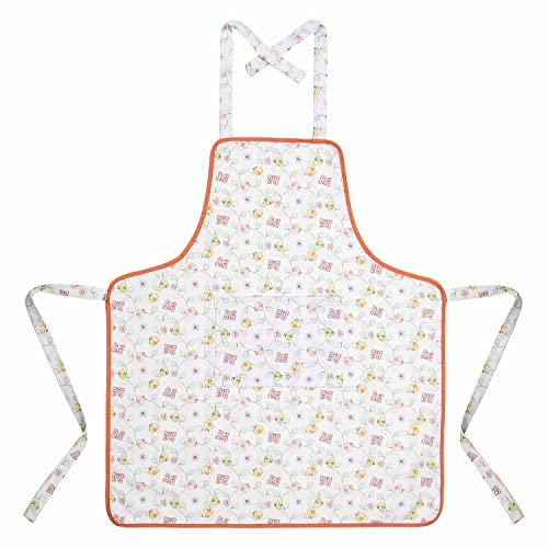 THUN Pasqua 2023, Grembiule Grill in 100% Cotone con Iconiche Farfalle Thun, Versione Rosso, Linea Pasqua Favolosa, 70x80 cm