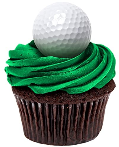 SugarMeLicious Golf Ball Cupcake Rings, Golf Themed Dessert Topper for Mini Cakes, Donuts, and Sweets (12 Pack)
