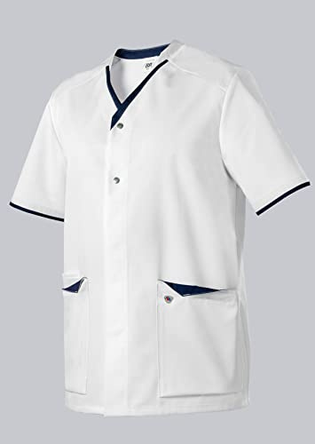 BP 1703-485-2110 Kasack Für Sie & Ihn, Normale Passform, 50% Baumwolle/50% Polyester, Weiß/Nachtblau, Größe 2XLn
