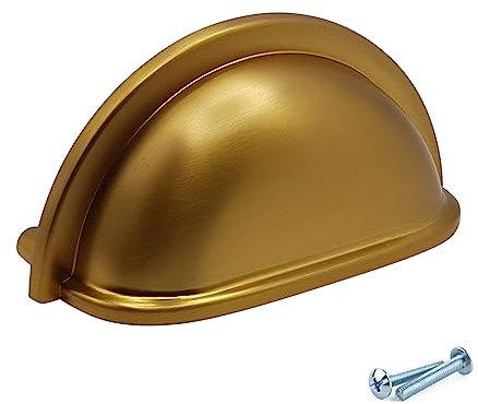 M4TEC Cup Kitchen Door Handles Brushed Brass Bedroom Furniture Pull Handles Kitchen Cabinets Door, Cupboards, and Drawers Door Handles - VD7 Series: 76 mm