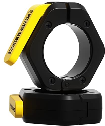 POWER GUIDANCE Collari per bilanciere, clip per bilanciere, morsetti olimpici da 5,1 cm, morsetti antiscivolo a sgancio rapido per allenamento sollevamento pesi, accessori per attrezzature da palestra