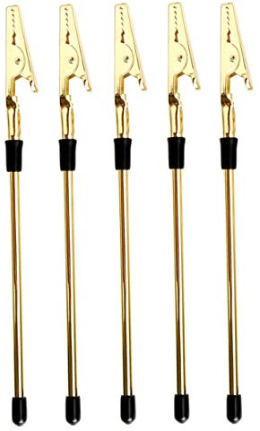 NUOBESTY 5pièces Support De Notes Métal Porte-photos Pratique Titulaire De Cartes Postales Décoration Murale Élégante Pour Maison Doré