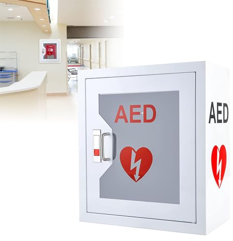 XDLYWUZIQ 14,1 X 7 X 15,7 Zoll Großer Erste-Hilfe-Aed-Defibrillator-Aufbewahrungsschrank, Wandmontierter, Notfallkasten Und Erste-Hilfe-Kasten Für Zuhause, Schule Und Büro
