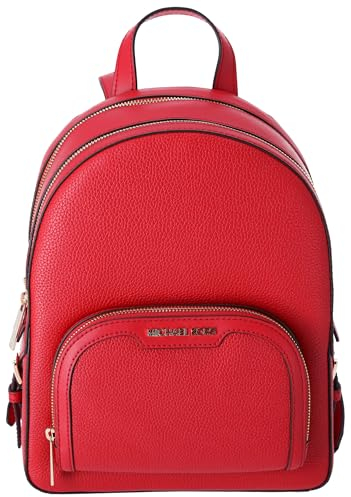 Michael Kors Jaycee Rucksack aus genarbtem Leder, mittelgroß, Hellrot, hellrot, Medium, Jaycee