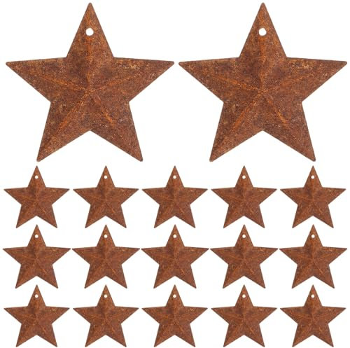 IMIKEYA 50 Stück Rostiger Stern klein Rost Deko Weihnachten Sterne zum hängen Metallsterne Weihnachtsdeko Sterne Rostoptik Weihnachtsbaum Rostiger Sterne zum Basteln für Weihnachten Deko