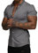 Elegancity Mens Shirts Short Sleeve Smart Casual Summer Beach Shirts Slim Muscle Fit Button Down Formal Dress Shirt Grey, XL