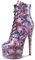 NobleOnly Donna Spillo Alto High Piattaforma Tacco Heel Rotonda Punta Lacci Cerniera Ballo Stivaletti 15 CM Heels Vortice Viola 44 EU