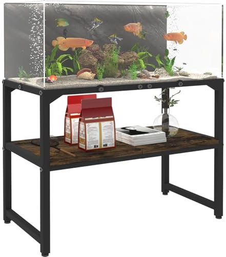 Mondazie Randloser Aquariumständer mit Ablage zur Aufbewahrung, 2 Etagen, Metall-Aquariumständer, Züchtertank, Schildkröte, Reptilien-Terrarien, Ständer für Heimbüro, 76,2 cm L x 30,5 cm B x 52,1 cm H