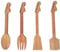 Rise8 Studios Lot de 4 ustensiles de cuisine en bambou en forme de manche de guitare – Cadeaux pour musiciens – Lot de 4 cuillères spatules et fourchette à salade