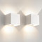 FUPE 2 Stück Wandleuchte Aussen Innen mit Bewegungsmelder Lichtsensor LED Wandlampe Aussen Außenwandleuchten Modern Weiß 6W 4000K IP65 Wasserdicht quadratisch Aluminium Passen Sie den Lichtwinkel