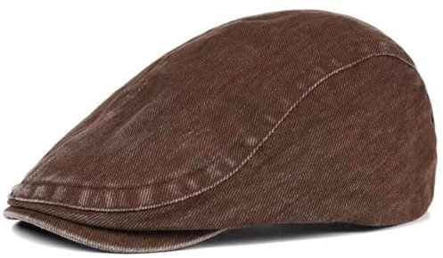 KeepSa Baumwolle Herren Newsboy Schiebermütze Flatcap Tellermütze Schlägermütze Gatsby Ivy Barett Cap Sommer Atmungsaktiv Verstellbare Vintage Cabbie Cap 57-61CM