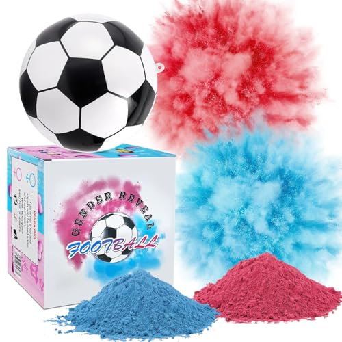 TZQFROCE Gender Reveal Fussball mit Pulver Explodiert Blau oder Rosa Pulver für Jungen oder Mädchen Baby Geschlecht Verkünden Blau oder Rosa Pulver für Jungen oder Mädchen