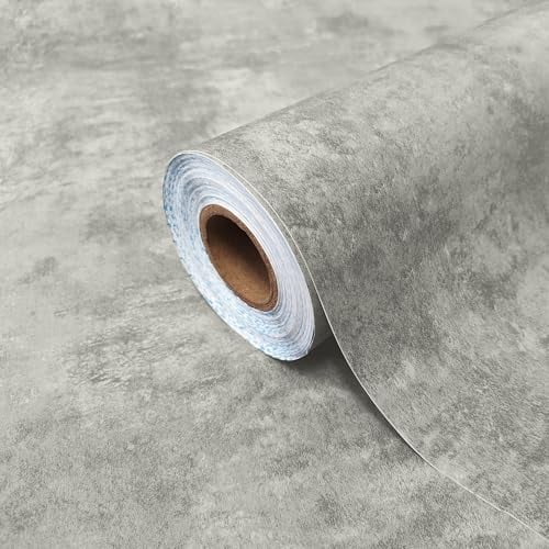 Extra Starke Laminierte Selbstklebende Holzfolie BETON CONCRETE - Klebefolie Möbelfolie Dekofolie - Türfolie Küchenfolie Schrankfolie Tischfolie | 90 cm × 210 cm